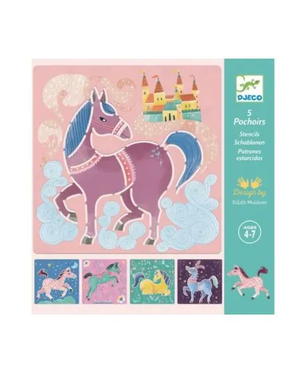 Djeco - szablony do odrysowywania dla dzieci konie Djeco - szablony do odrysowywania dla dzieci konie