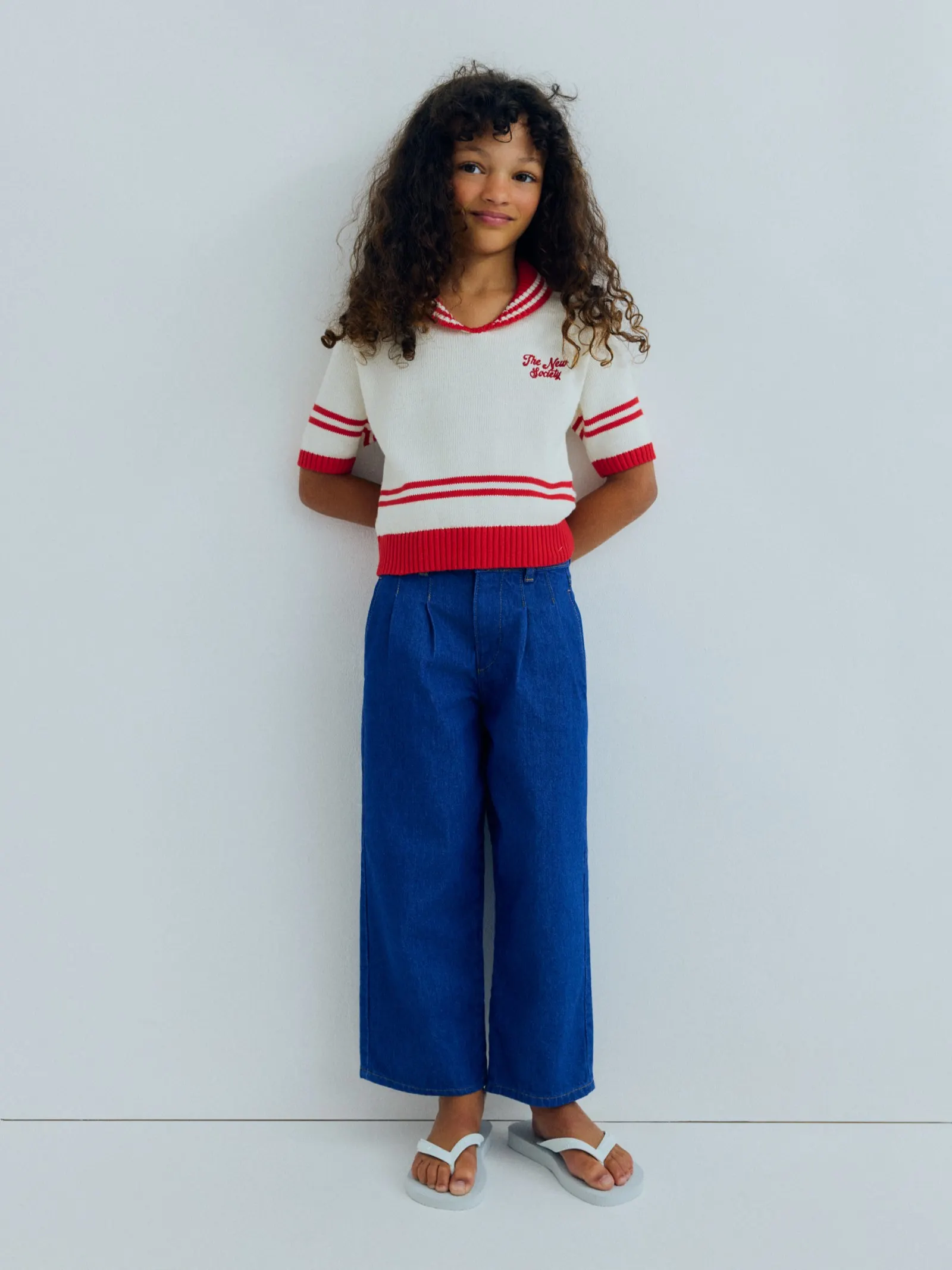 The New Society - koszulka polo Begonia Écru The New Society - koszulka polo Begonia Écru