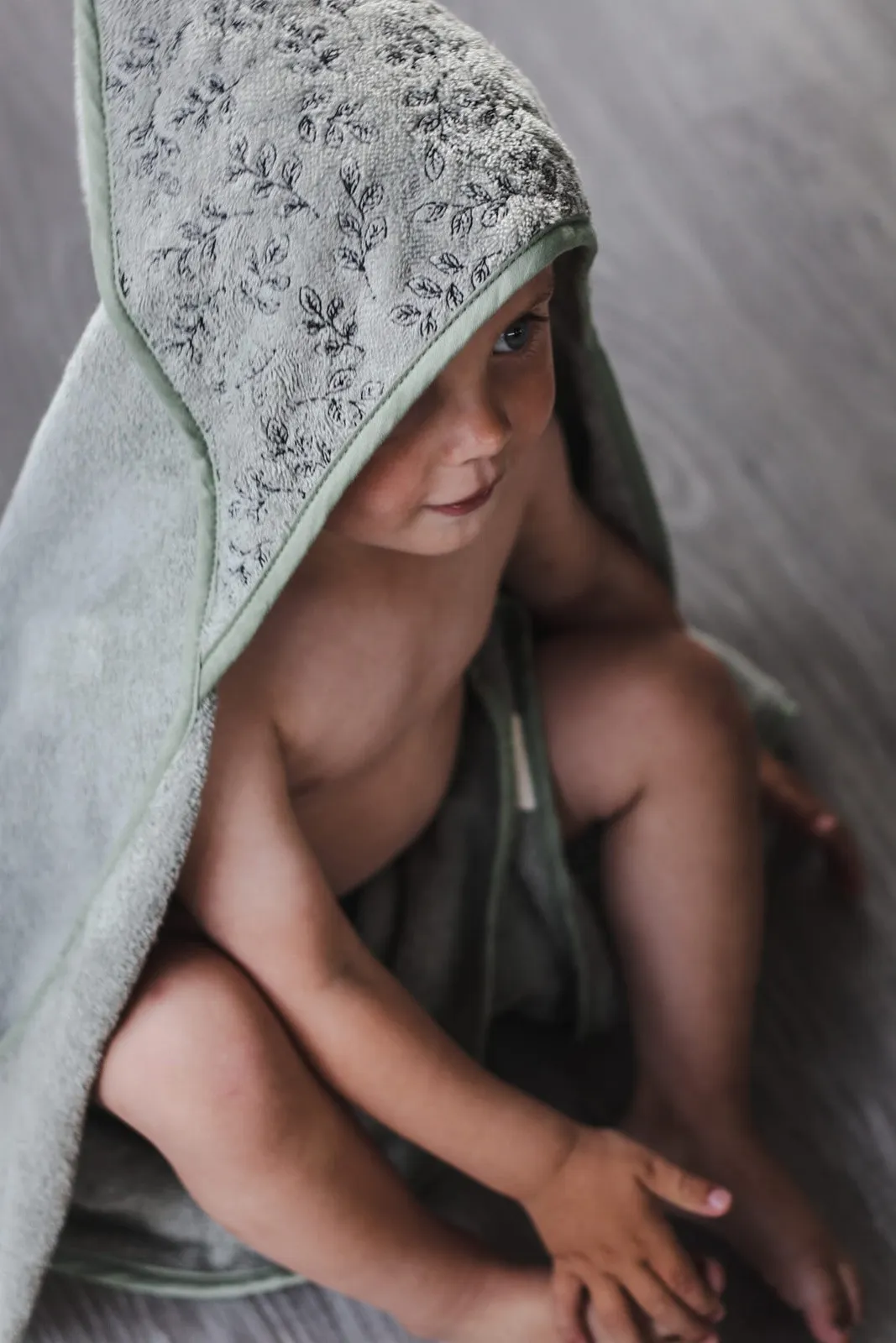 Natruba - ręcznik z kapturem z bawełny organicznej zielony Natruba - ręcznik z kapturem z bawełny organicznej zielony