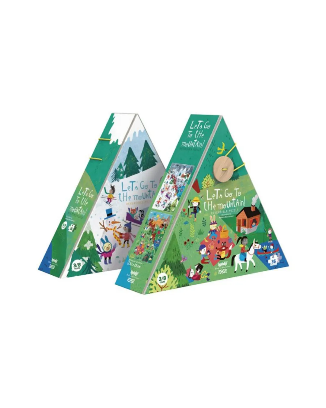 Londji - dwustronne puzzle dla dzieci Lato i Zima w górach