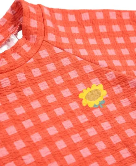 BOBO CHOSES - T-shirt koszulka do pływania dla niemowląt Vichy coral pink 