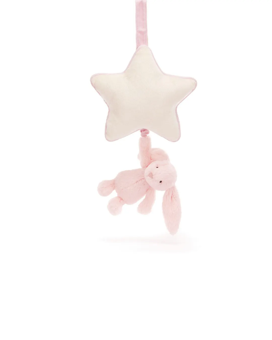 JellyCat - króliczek z gwiazdką i pozytywką jasny różowy 30 cm