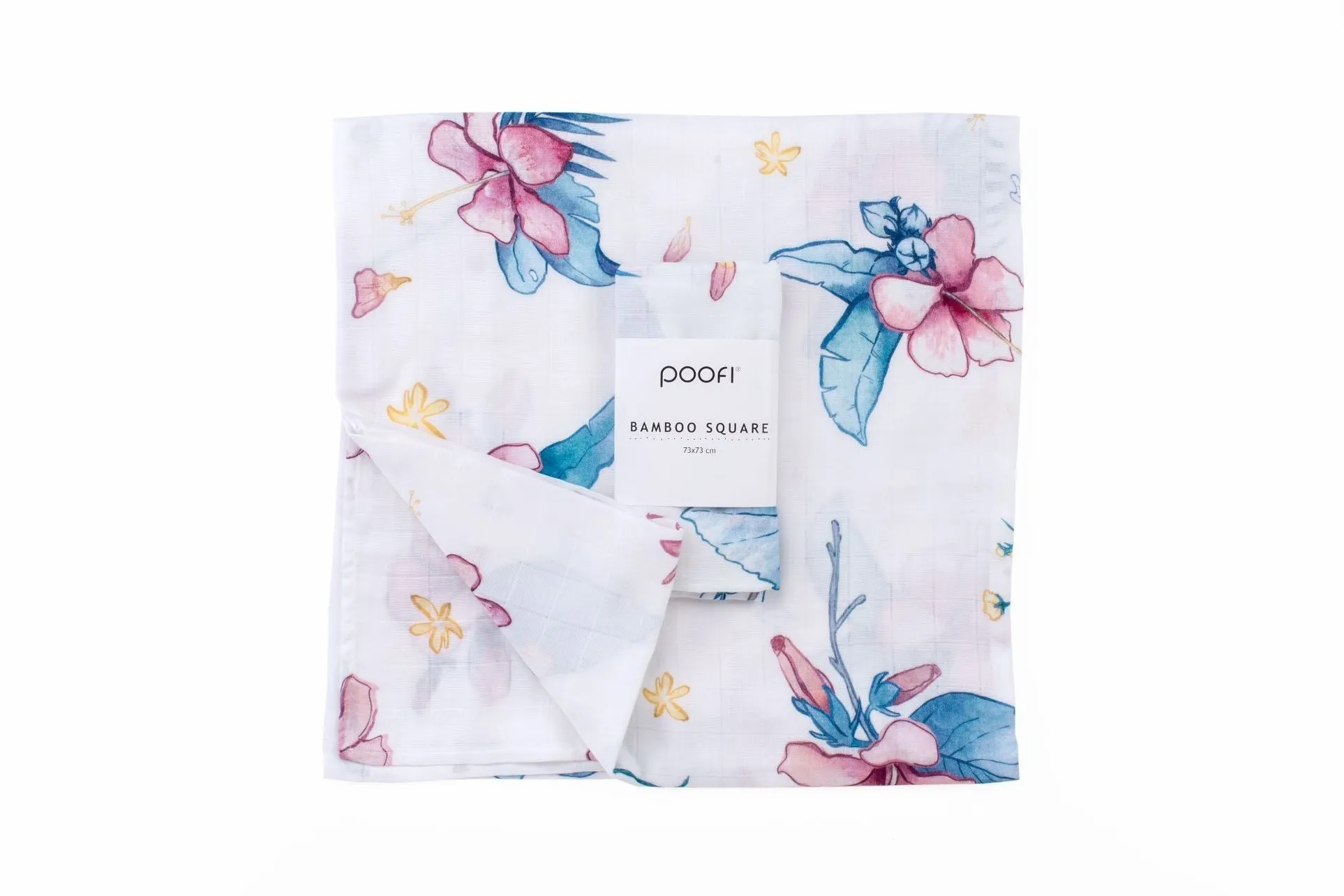 Poofi - pieluszka bambusowa Tropical 73x73 cm Hibiskusy Poofi - pieluszka bambusowa Tropical 73x73 cm Hibiskusy