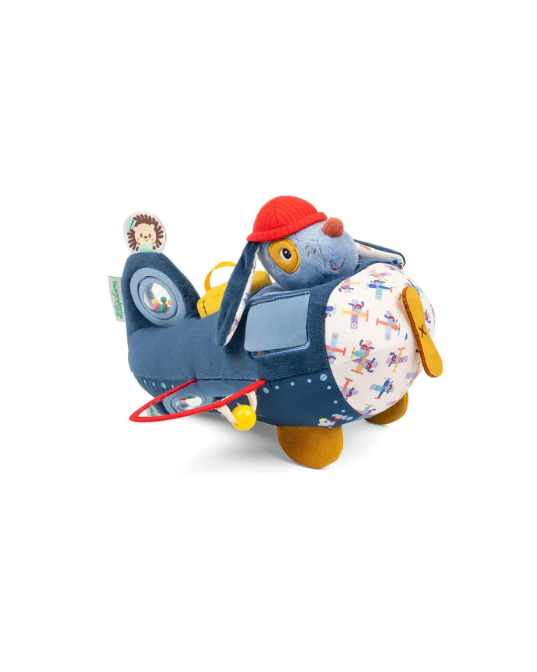 Lilliputiens - przytulanka aktywizująca wielofunkcyjna Samolot Piesek Jules 9 m+