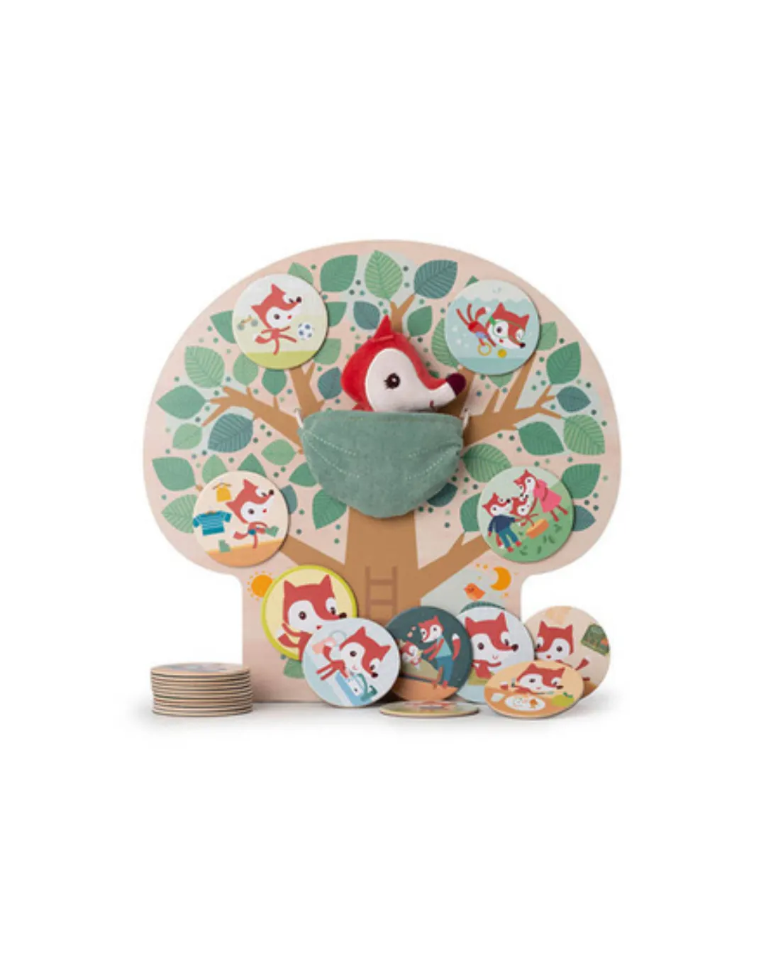 Lilliputiens - drewniana tablica magnetyczna "Mój dzień" Lisiczka Alice 2 lata +