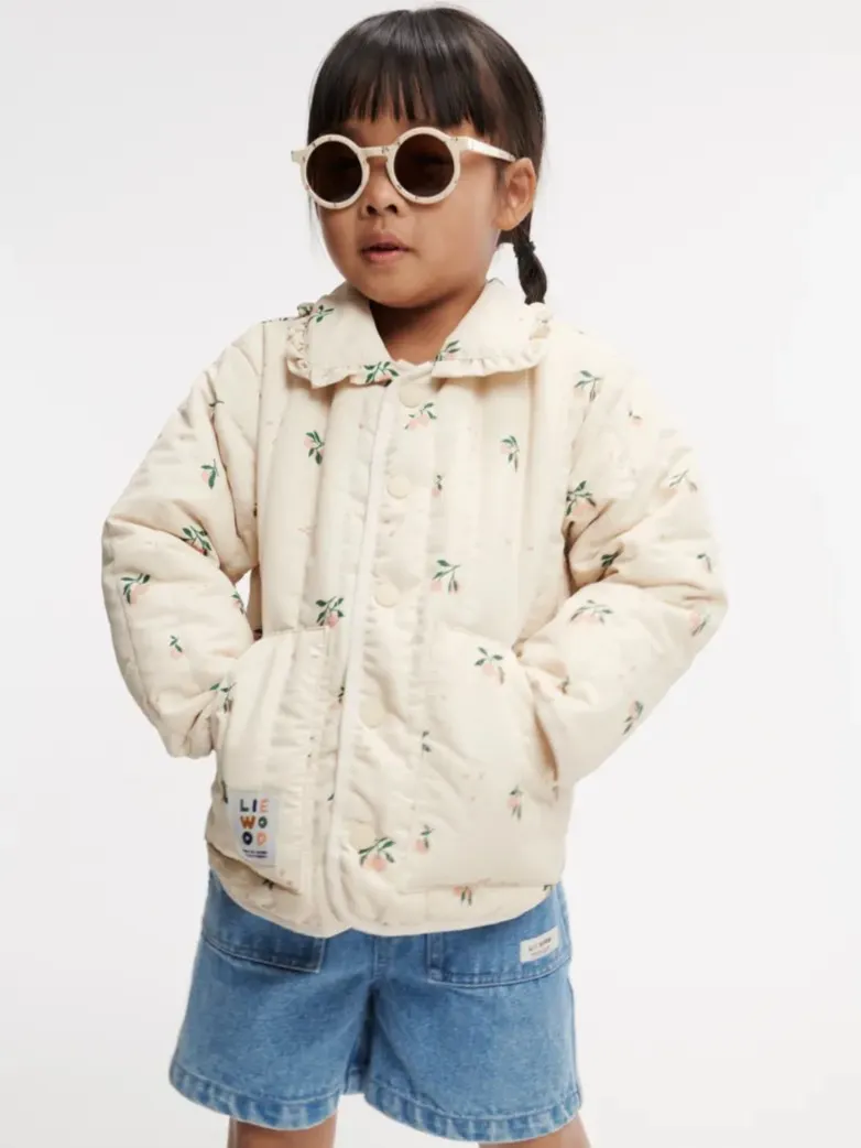 Liewood - kurtka pikowana z kołnierzykiem w falbankę Bea Jacket peach sea shell