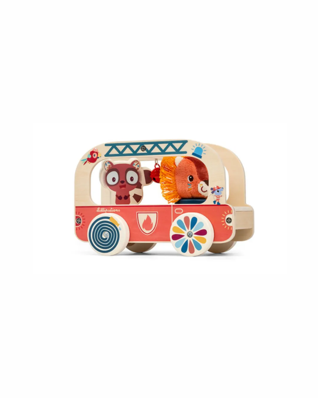 Lilliputiens - drewniany wózek do ciągnięcia Lew Jack 12 m+