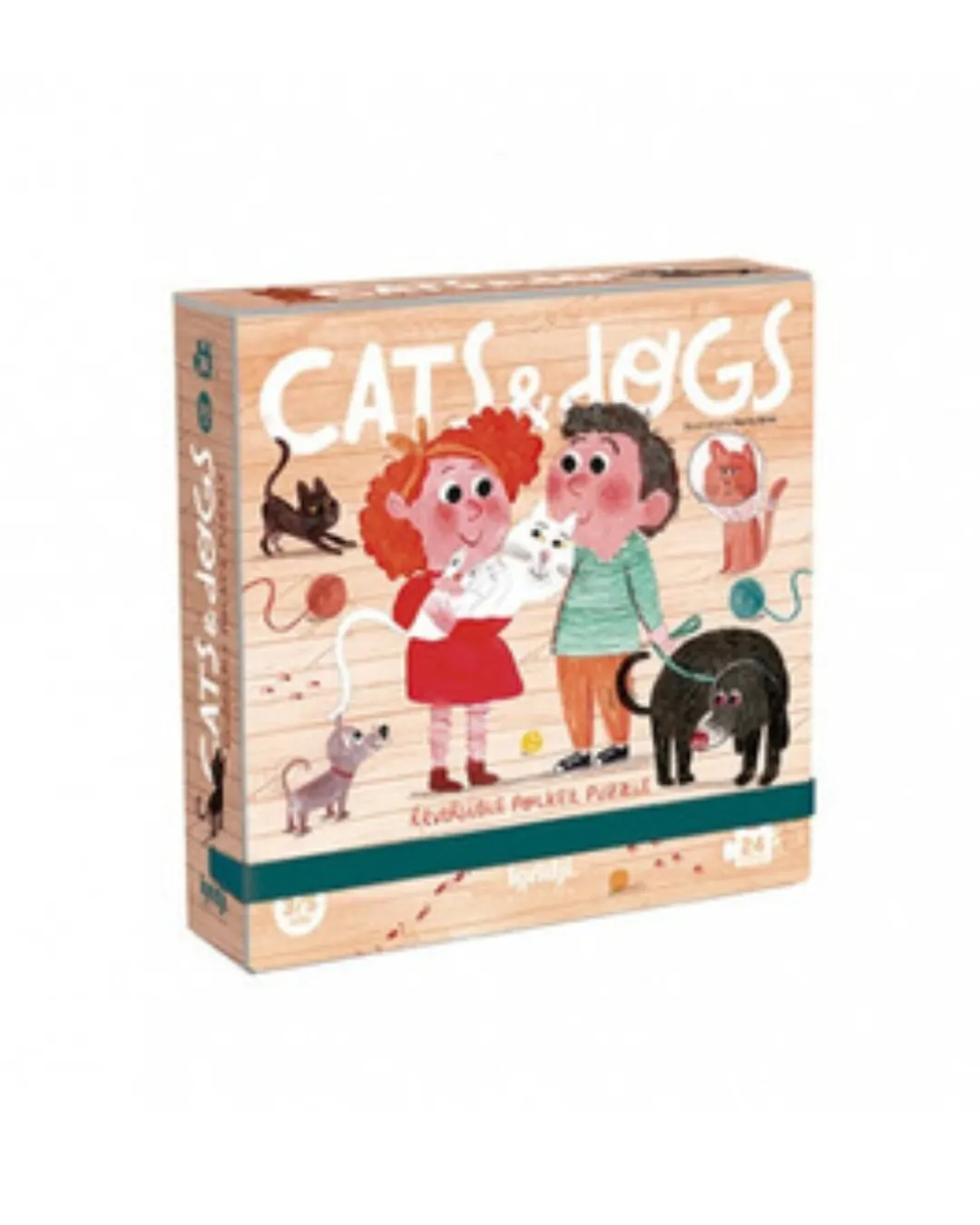 Londji - puzzle dwustronne Koty i Psy 24 elementy