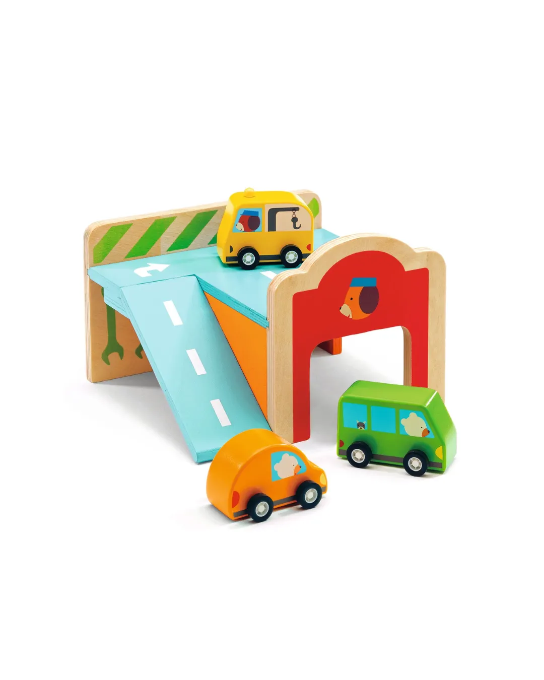 Djeco - drewniana zabawka mini garaż 