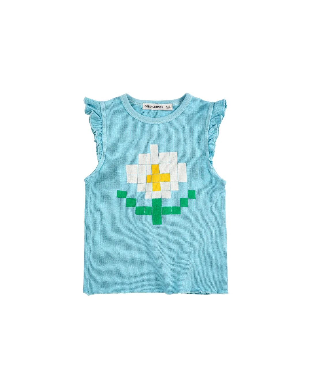 BOBO CHOSES - top dziewczęcy z falbankami Pixel Daisy Ruffled