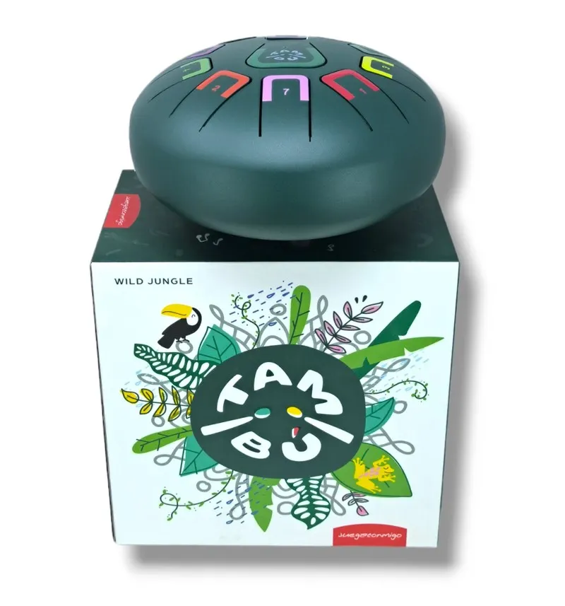 Tambú - bębenek językowy stalowy 8 calowy 11 tonowy - instrument muzyczny Dark Green Mat zielony mat