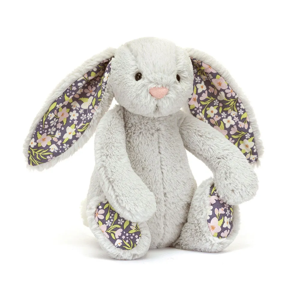 Jellycat - Króliczek z Kwiecistymi Uszami Srebrny „Bloom” 18 cm
