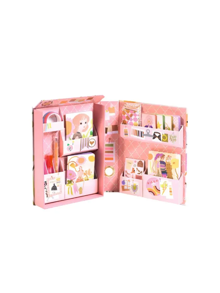 Segregator z zestawem papierniczym Djeco Tinou Segregator z zestawem papierniczym Djeco Tinou