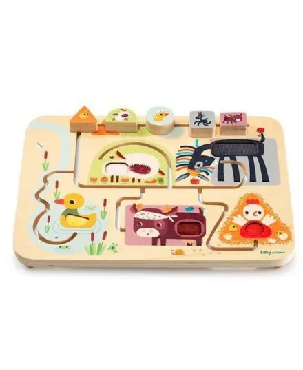 Lilliputiens - drewniana tablica sensoryczna Farma Lilliputiens - drewniana tablica sensoryczna Farma