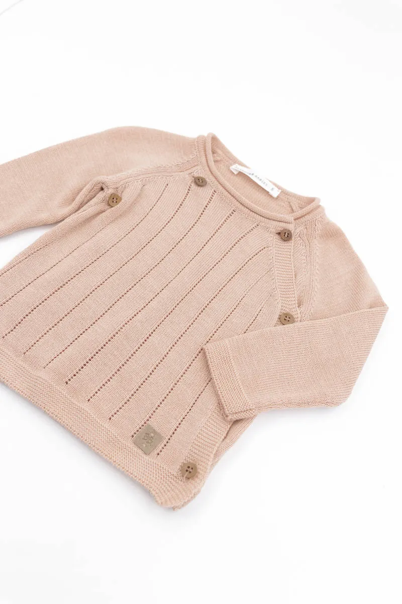 Bamboom - bambusowy sweter dla niemowlaka zapinany na zakładkę różowy Bamboom - bambusowy sweter dla niemowlaka zapinany na zakładkę różowy