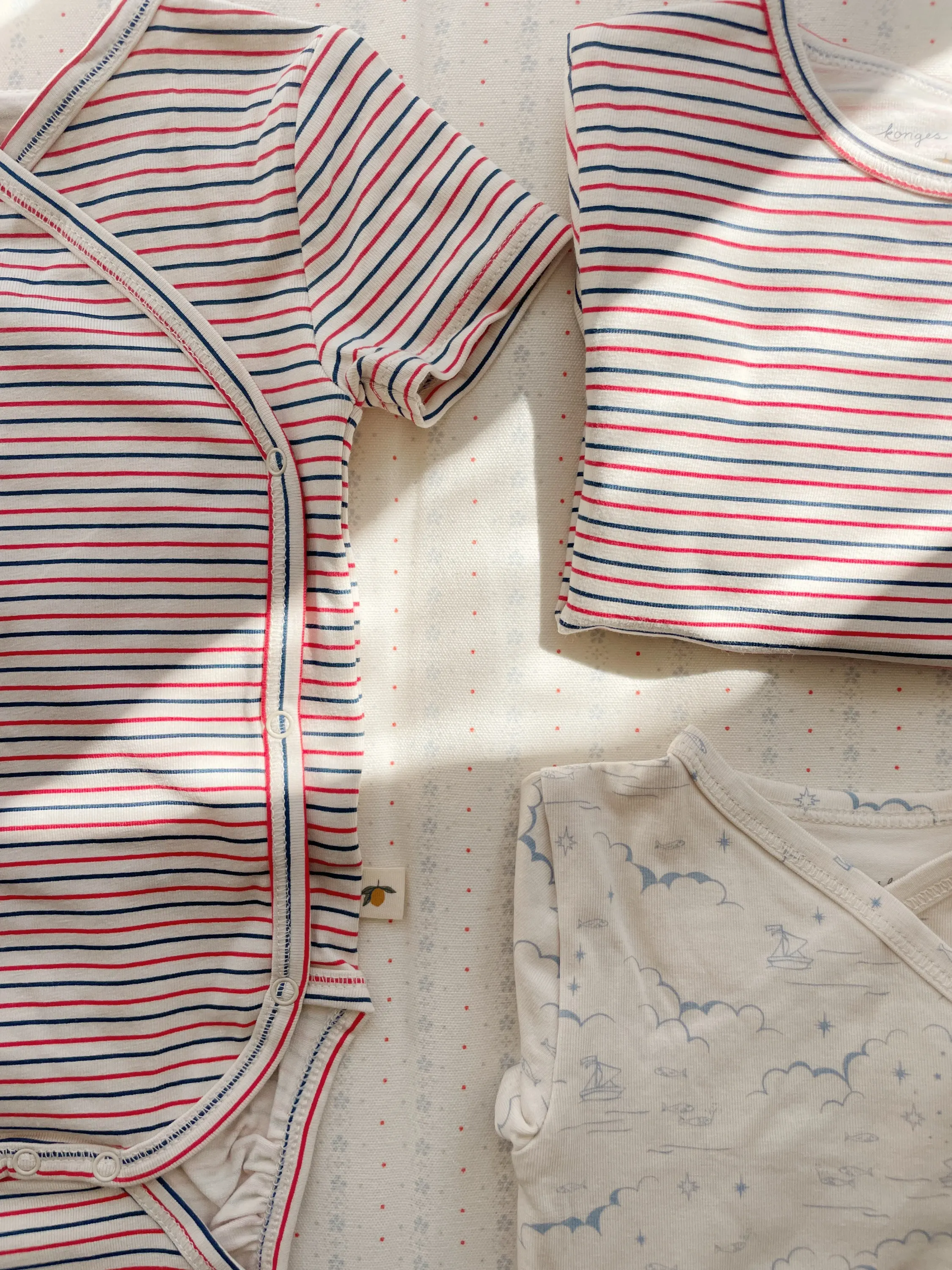 Konges Sløjd - body z krótkim rękawem Stripe Tricolore Petit