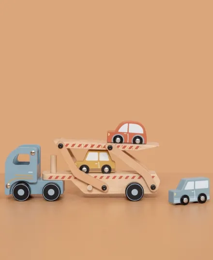 Little Dutch - drewniana laweta z autkami Little Dutch - drewniana laweta z autkami