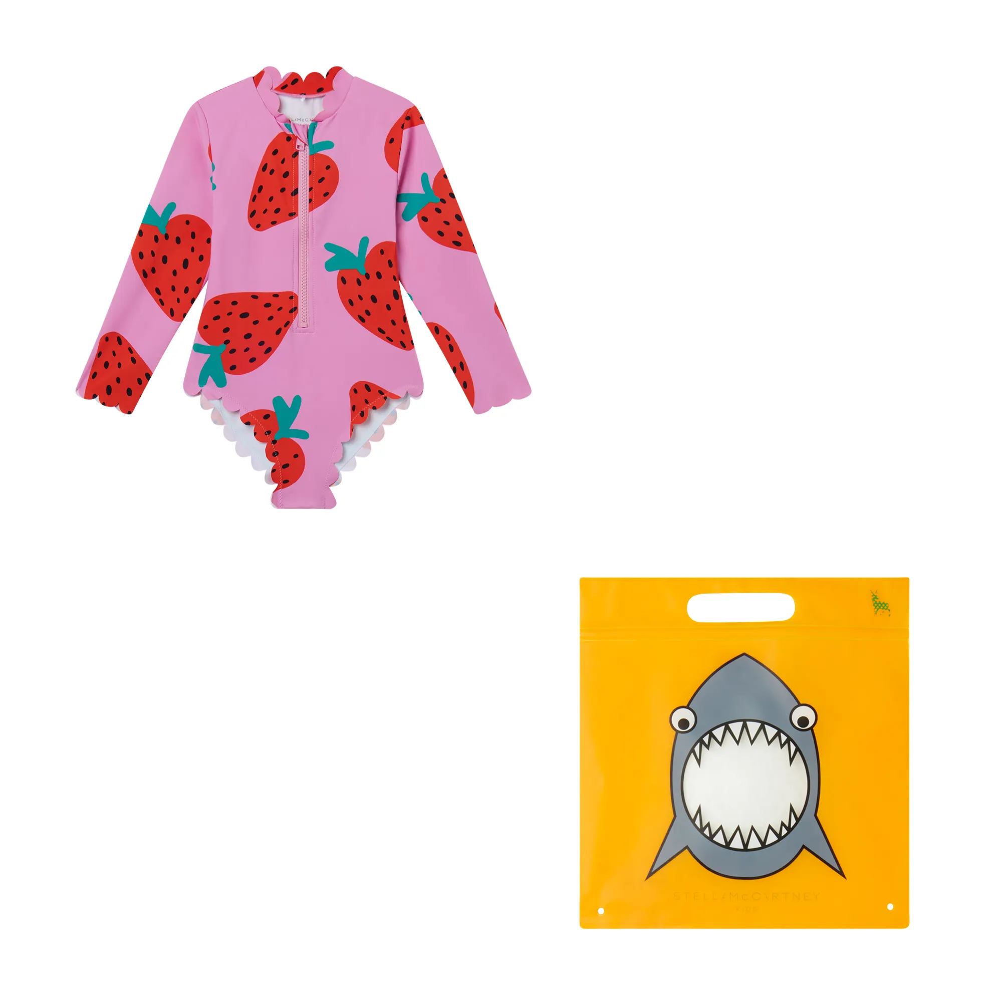 Stella McCartney - kostium kąpielowy UV Strawberry Print Long Sleeve Swimsuit