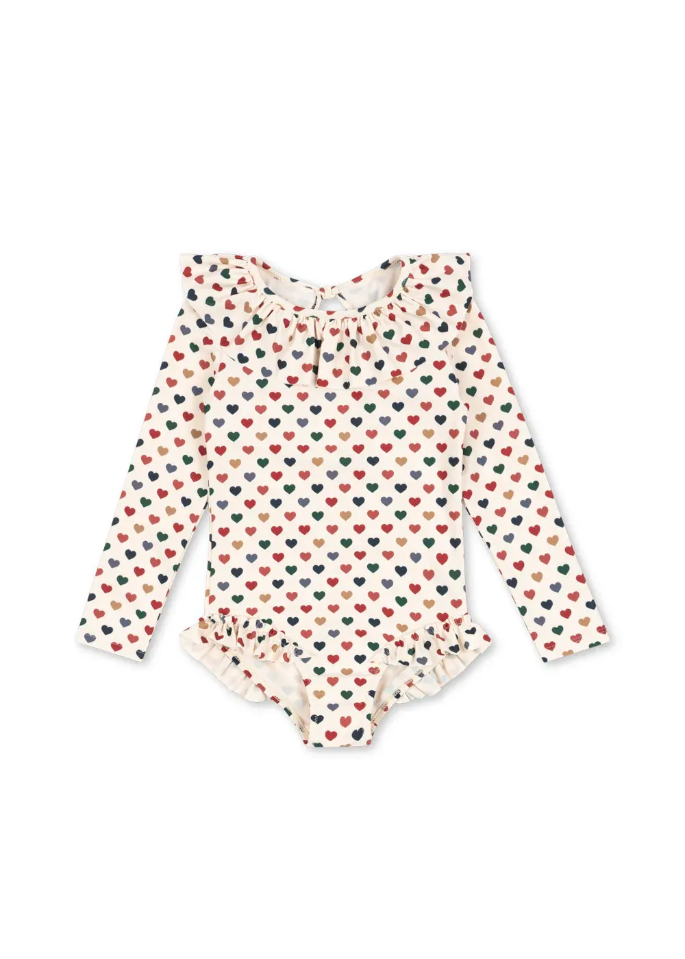 Konges Sløjd - kostium kąpielowy z długim rękawem jednoczęściowy Manuca LS GRS coeur coloré