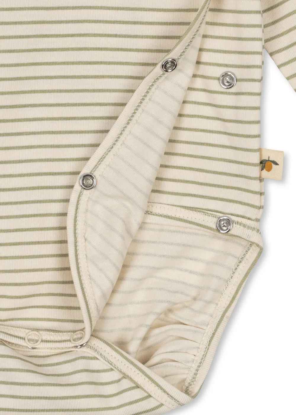 Konges Sløjd - body niemowlęce kopertowe Newborn Basic GOTS Tea Stripe