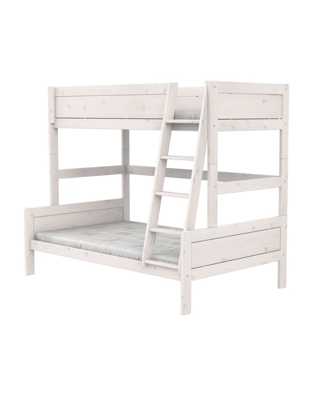 LIFETIME Kidsrooms - łóżko piętrowe Family 90/120x200 cm z drabinką Whitewash Premium