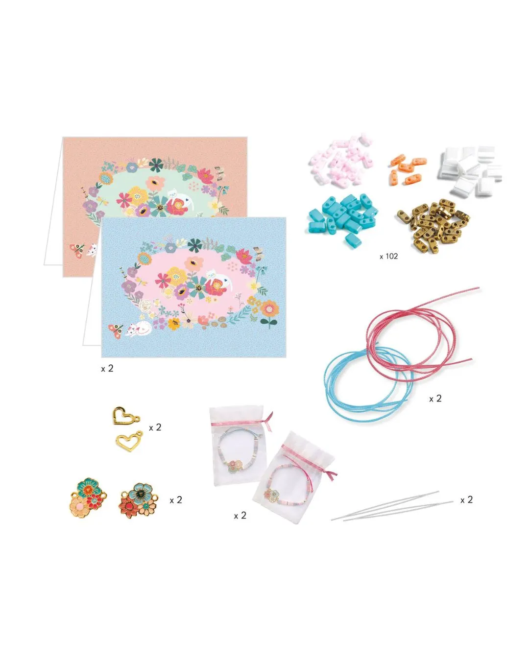 Zestaw do tworzenia bransoletki przyjaźni Djeco Kwiaty