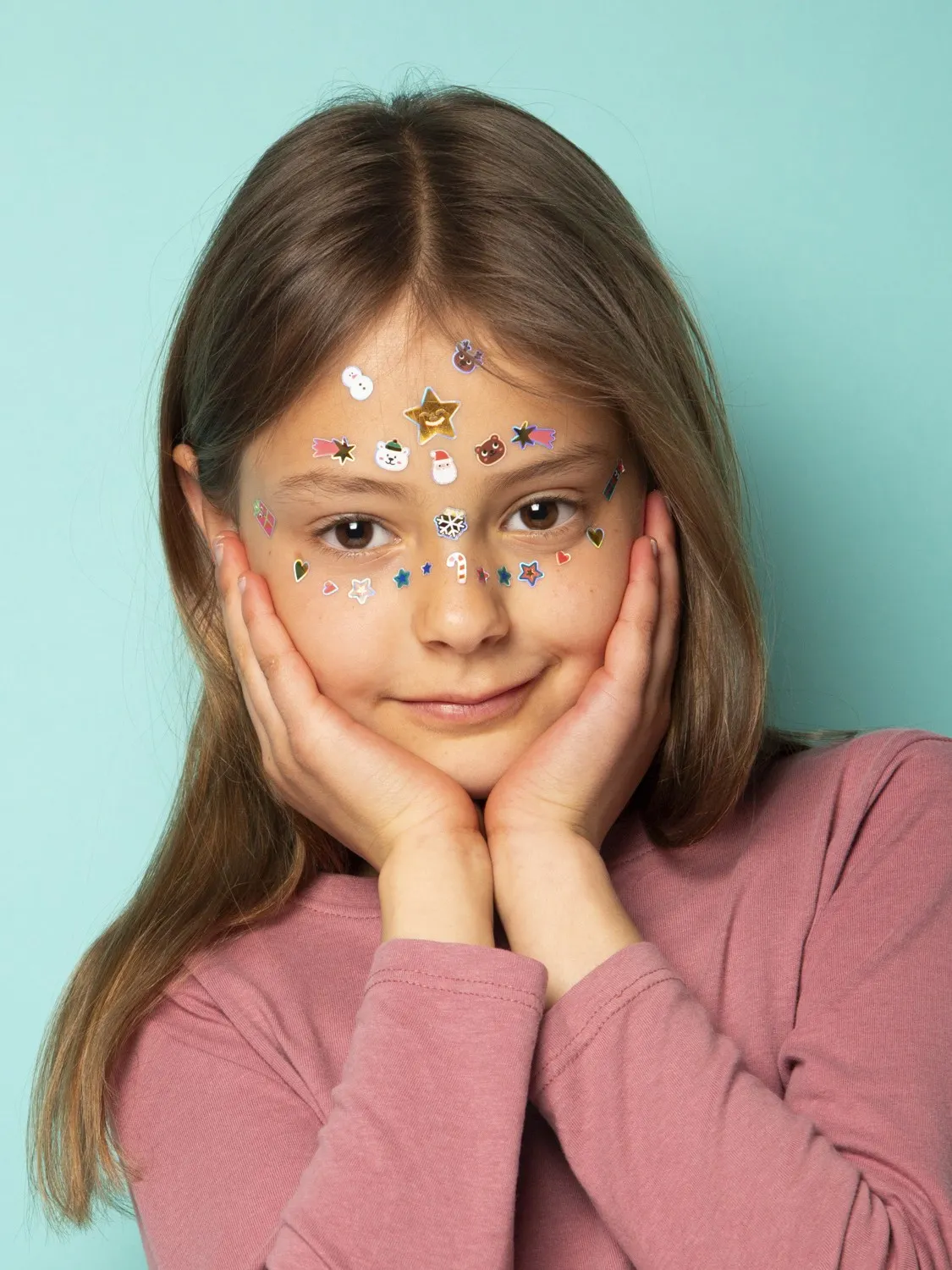 OMY - Naklejki do twarzy dla dzieci 85 sztuk Christmas