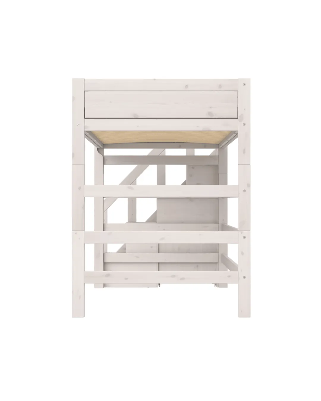 LIFETIME Kidsrooms - łóżko wysokie High Sleeper 177 cm ze schodami 120x200 cm Whitewash Premium