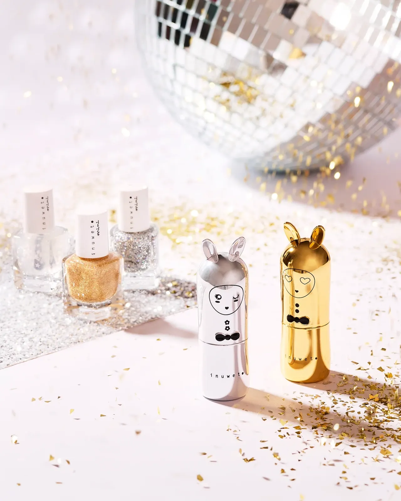 Inuwet - pachnący lakier dla dzieci na bazie wody Srebrny brokat Wanilia