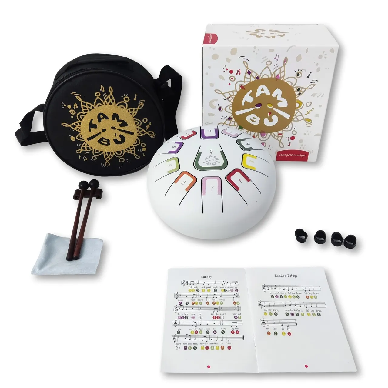 Tambú - bębenek językowy stalowy 8 calowy 11 tonowy - instrument muzyczny White Mat - Iceberg Dream