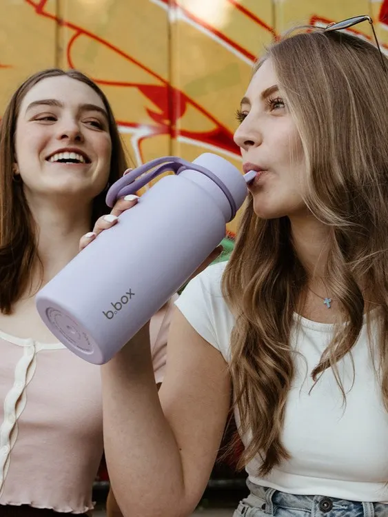 B.box - Butelka termiczna ze składanym ustnikiem – termos ze stali nierdzewnej 1l Lilac Love