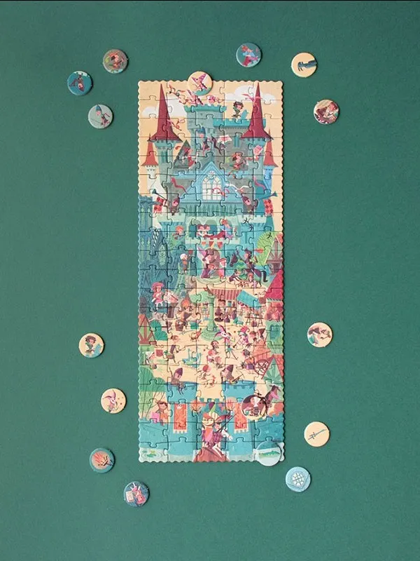 Londji - puzzle kieszonkowe z grą obserwacyjną Zamek 100 elementów