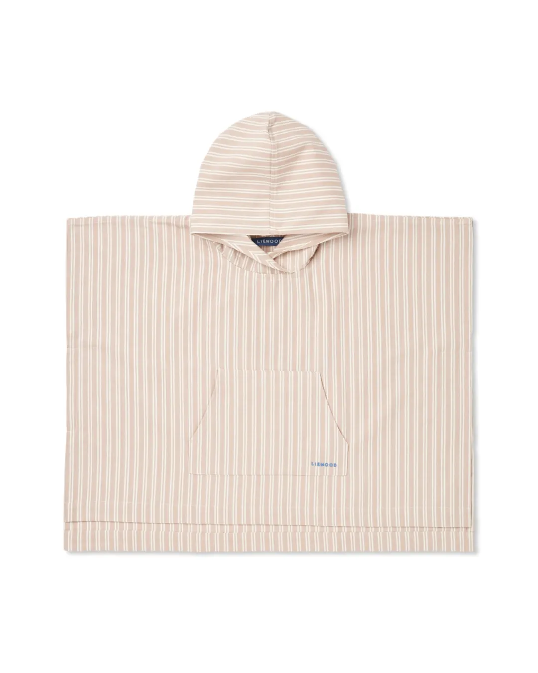 Ponczo kąpielowe z kapturem Liewood Kaiden stripe sorbet rose creme de la creme