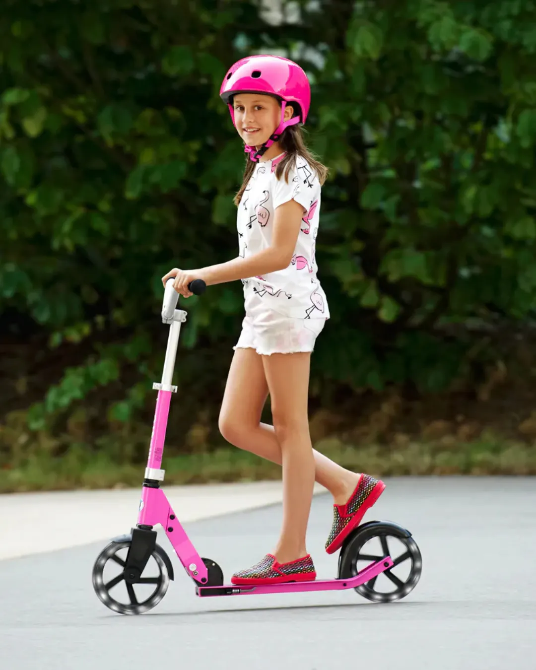 Micro - hulajnoga składana ze świecącymi kołami Cruiser LED Pink Micro - hulajnoga składana ze świecącymi kołami Cruiser LED Pink