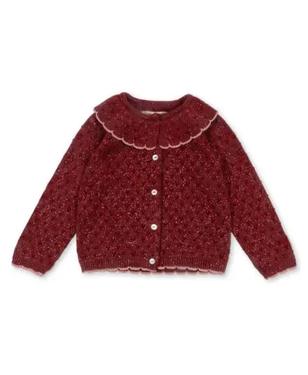 Konges Sløjd - kardigan dla dziecka Holiday Knit Red Dahlia