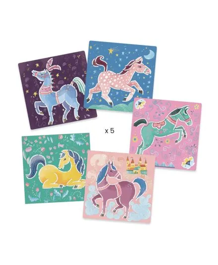 Djeco - szablony do odrysowywania dla dzieci konie Djeco - szablony do odrysowywania dla dzieci konie