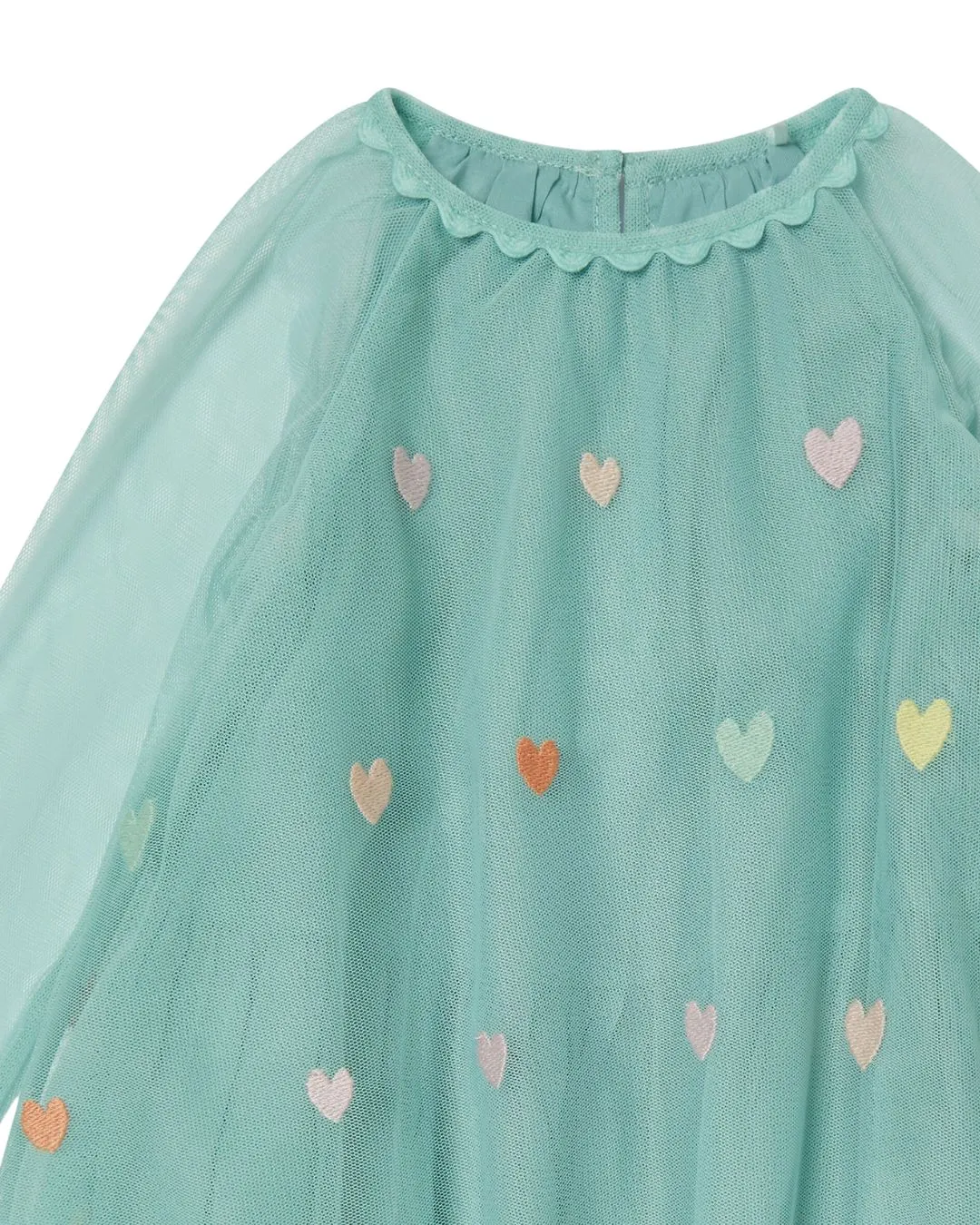 Stella McCartney - tiulowa sukienka z haftowanymi serduszkami Stella McCartney - tiulowa sukienka z haftowanymi serduszkami