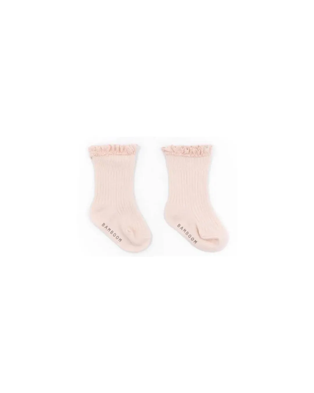 Bamboom - bambusowe skarpetki z koronką dla dziewczynki jasnoróżowy