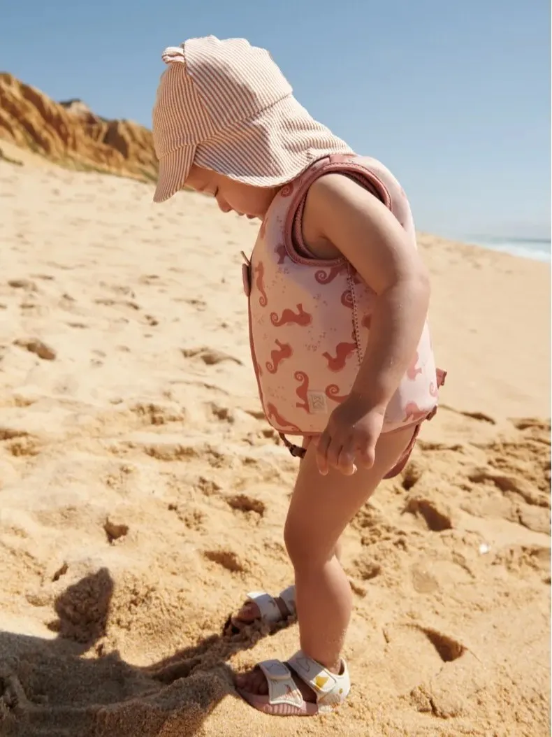 Liewood - kapelusz przeciwsłoneczny Senia Seersucker z uszami pale tuscany creme de la creme