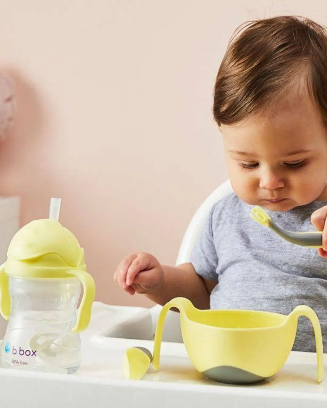 B.box - bidon dla dzieci - kubek niekapek ze słomką 240 ml Gelato Banana Split