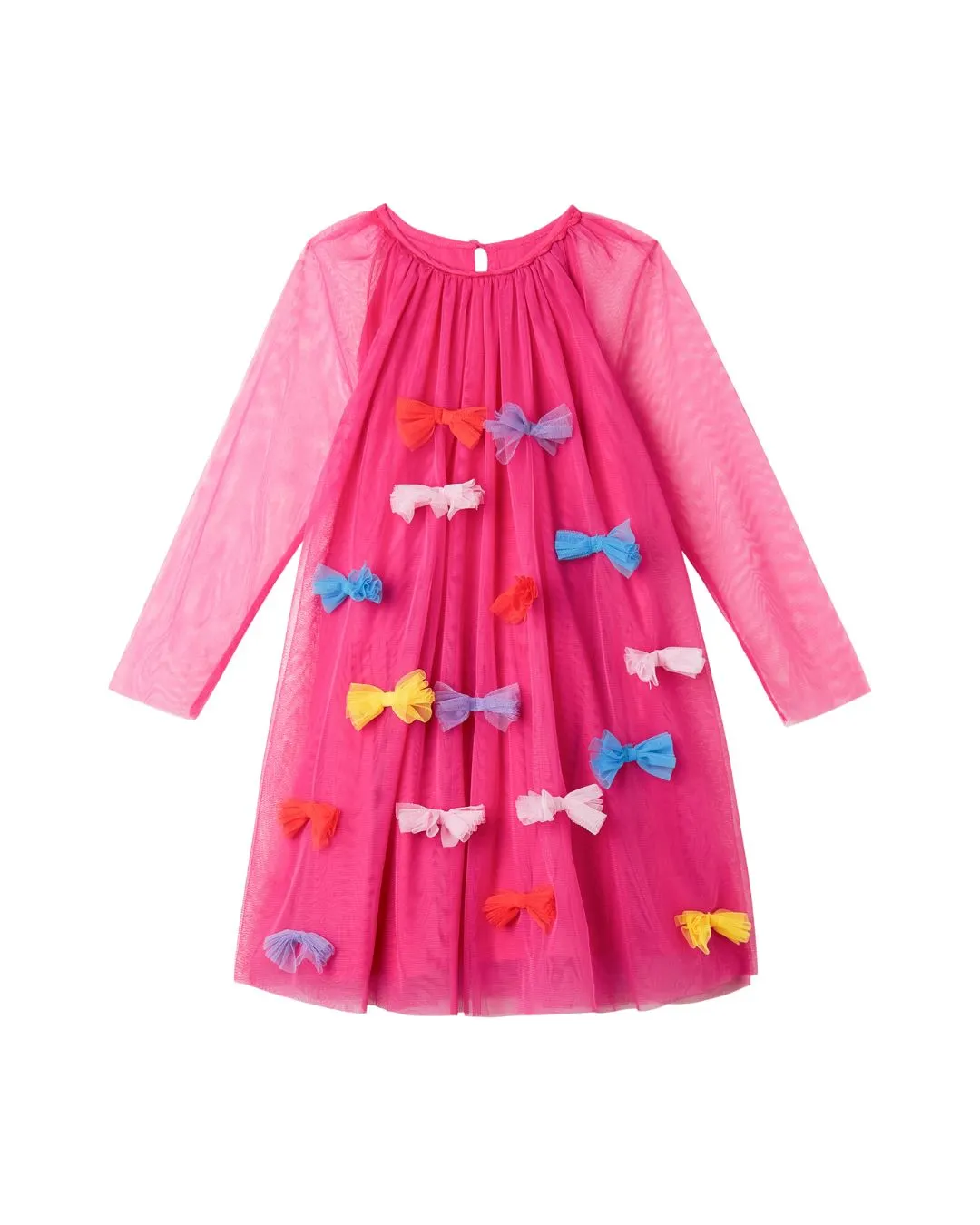 Stella McCartney - różowa sukienka tiulowa z kolorowymi kokardkami Stella McCartney - różowa sukienka tiulowa z kolorowymi kokardkami