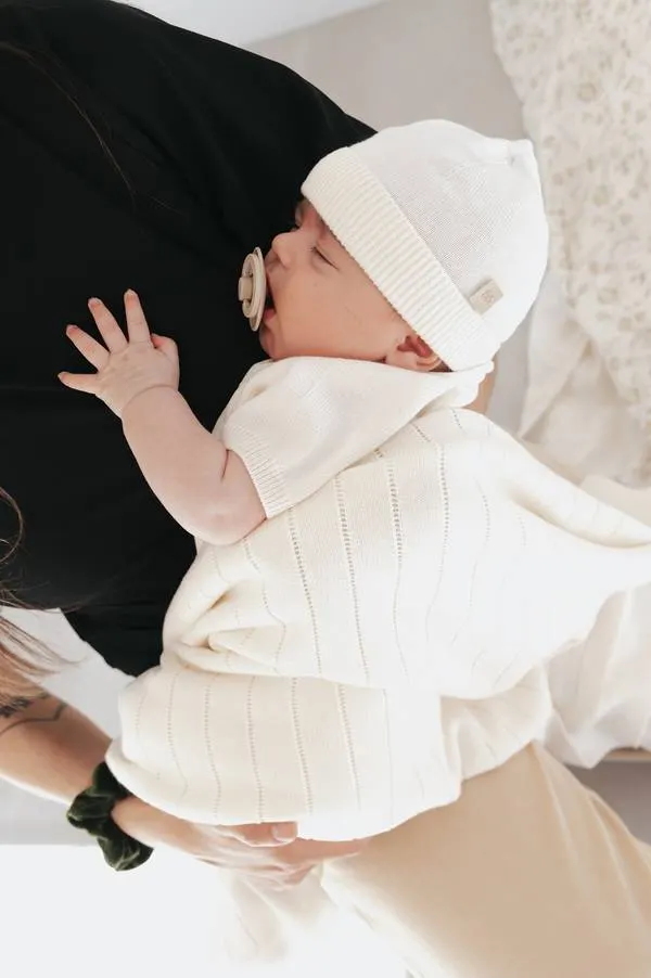 Bamboom - bambusowy kocyk niemowlęcy w paski 100x75 cm biały Bamboom - bambusowy kocyk niemowlęcy w paski 100x75 cm biały