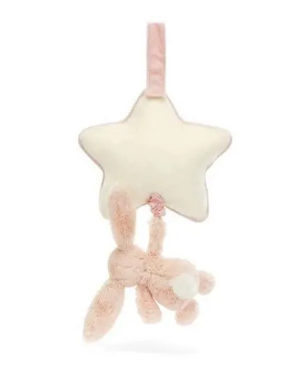 JellyCat - króliczek z gwiazdką i pozytywką jasny różowy 30 cm