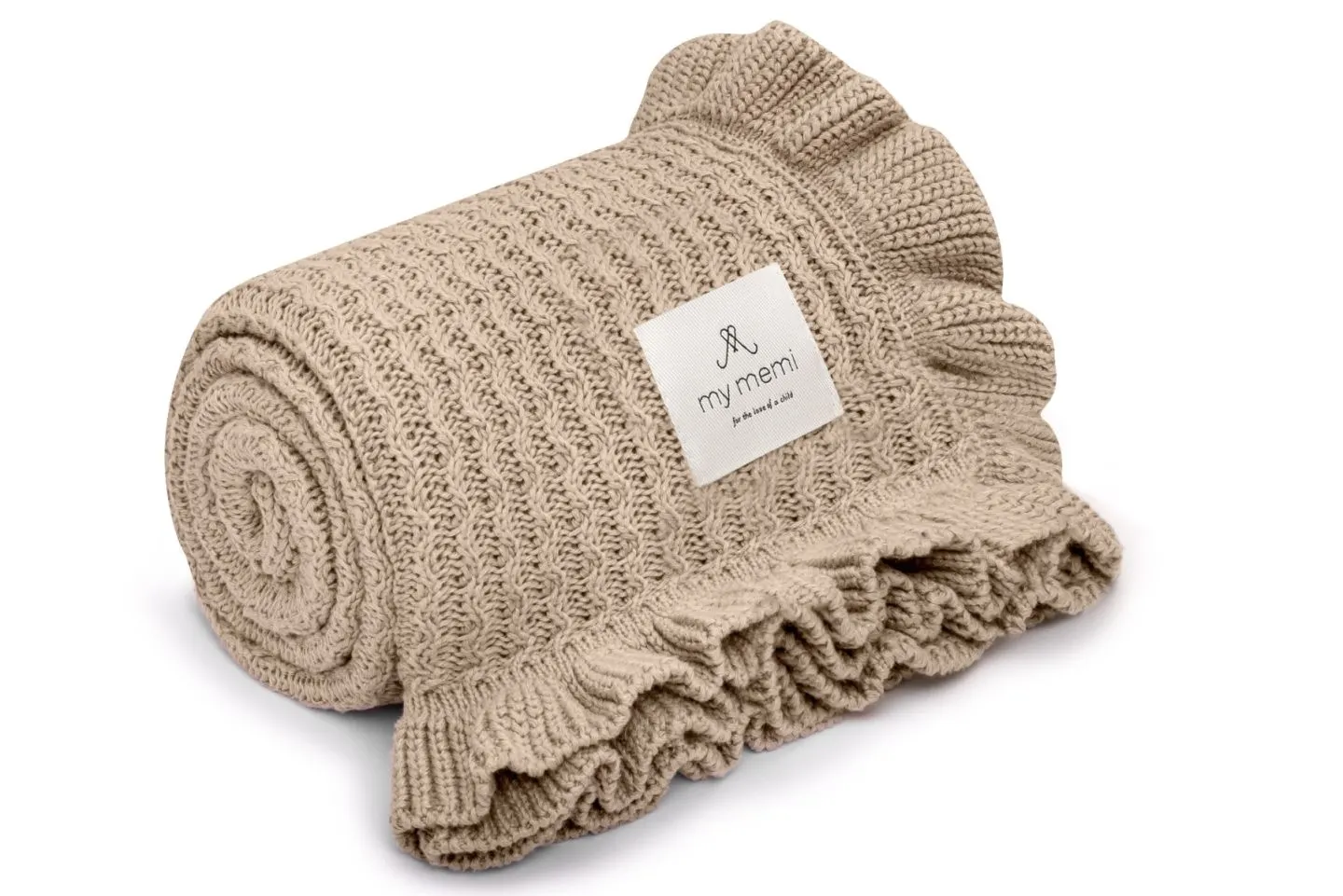 My Memi - kocyk bambusowy z falbanką 85x105 Beige My Memi - kocyk bambusowy z falbanką 85x105 Beige