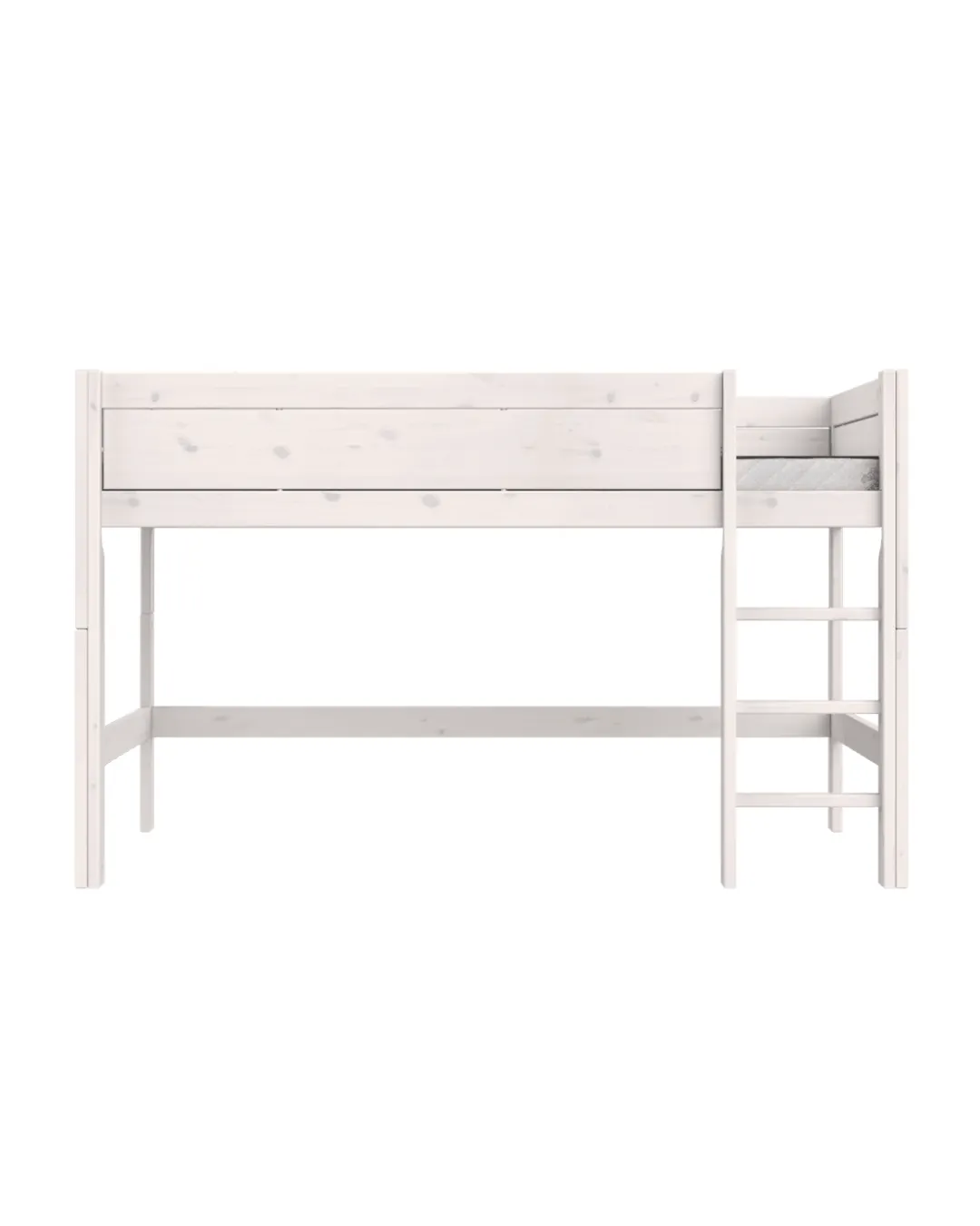 LIFETIME Kidsrooms - łóżko półwysokie Mid Sleeper z drabinką 120x200 cm Whitewash Premium