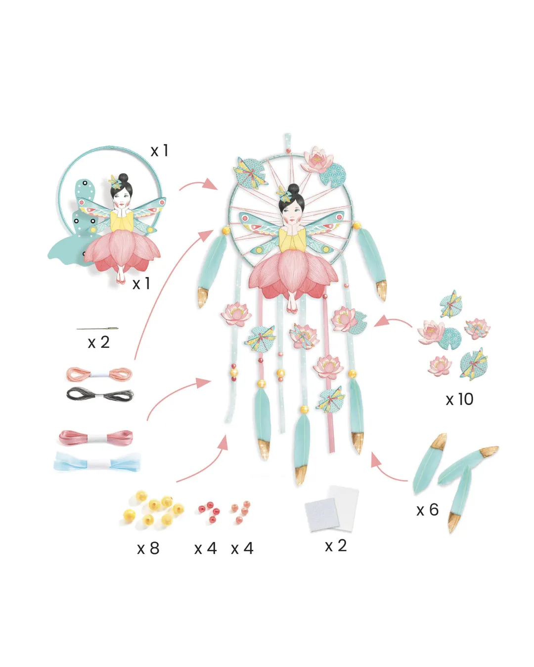 Djeco - zestaw zrób to sam - Łapacz snów Wróżka Lotosu Djeco - zestaw zrób to sam - Łapacz snów Wróżka Lotosu