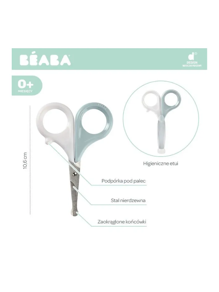 Beaba - nożyczki do paznokci w etui Green Blue Beaba - nożyczki do paznokci w etui Green Blue