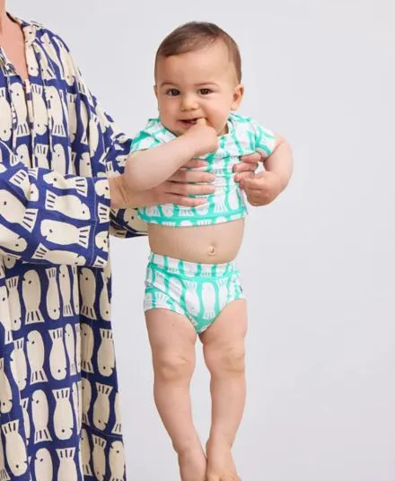 BOBO CHOSES - szorty do pływania dla niemowląt Lucky Fish light green jasnozielony 