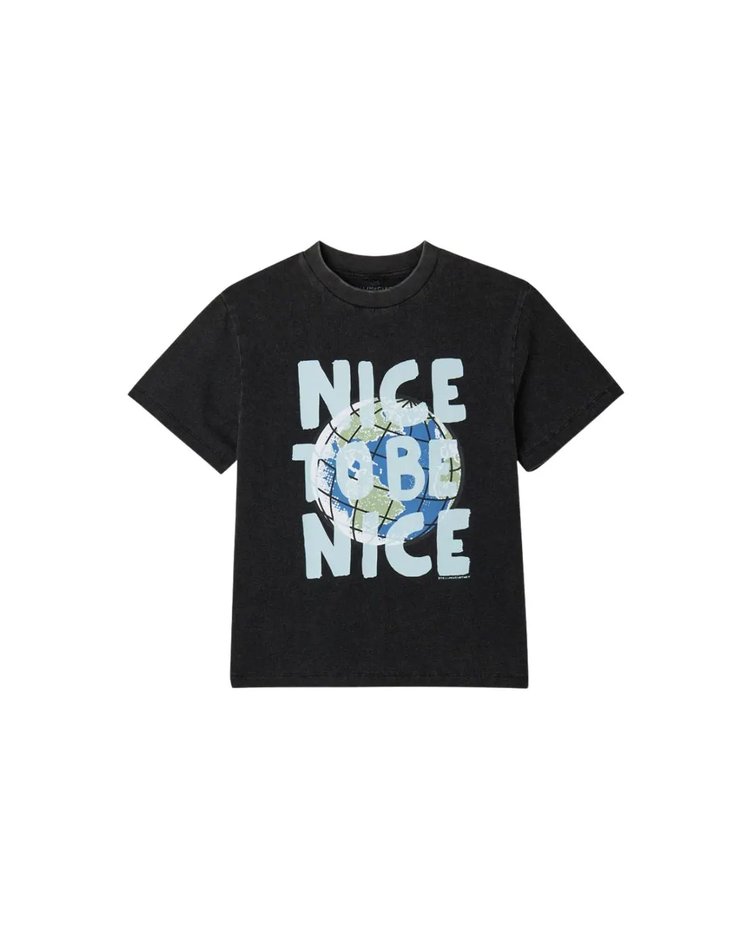 Stella McCartney - koszulka na krótki rękaw Nice To Be Nice czarna Stella McCartney - koszulka na krótki rękaw Nice To Be Nice czarna