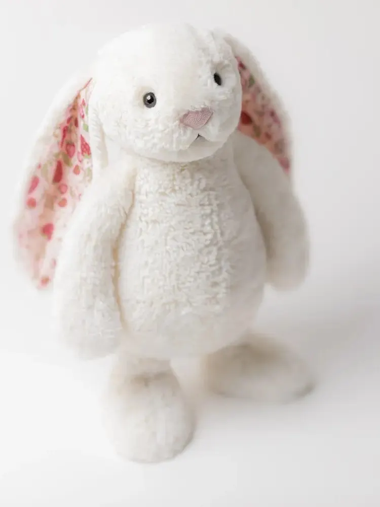 Jellycat - Króliczek z Kwiecistymi Uszami Kremowy "Berry" 18 cm